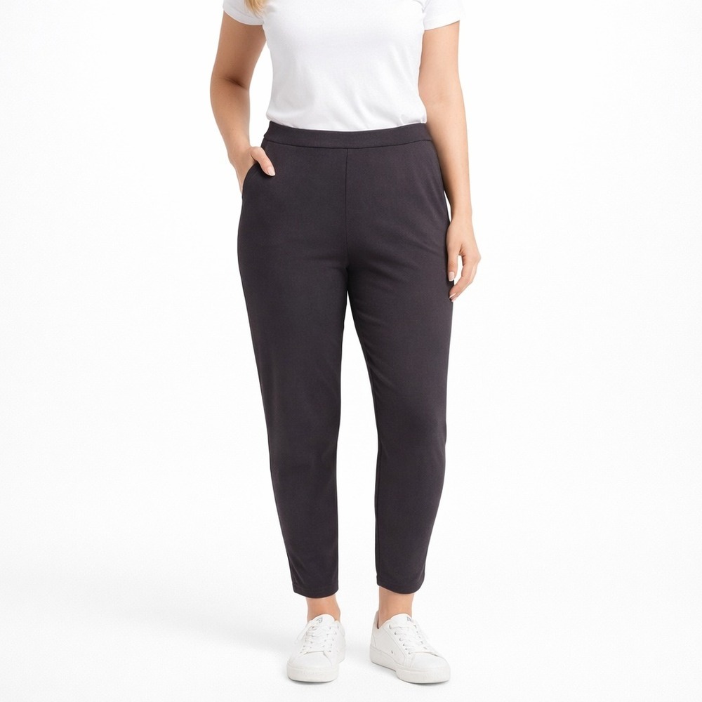 Grace Elements Women's Pull-On Dress Pants Large Brown Stretch Slim Ankle Career - Picture 3 of 5